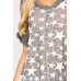 Star Textured Knit Mixed Tunic Top With Shark Bite Hem