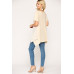 Star Textured Knit Mixed Tunic Top With Shark Bite Hem