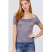 Short Sleeve Off The Shoulder Smocked Rayon Spandex Top