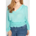 Waist Smoking V Neck Blouse