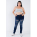 Plus Size Open Stripe Back Cami Strap Athletic Lounge Bra