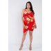 Plus Size Floral Print V-neck Cinched Size Chic Mini Dress