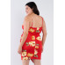 Plus Size Floral Print V-neck Cinched Size Chic Mini Dress
