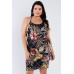 Plus Size Criss-cross Open Back Mini Floral Print Dress