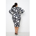 Polka Dot Drop Waist Ruched Midi Dress