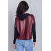 Burgundy And Black "j'adore" Silver Graphic Hoodie Top