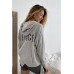 Uneven Hem Graphic "venice" Pullover Hoodie