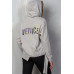 Uneven Hem Graphic "venice" Pullover Hoodie