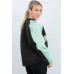 Contrast Sleeve Curved Hem Sweater
