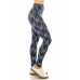 Long Yoga Style Banded Lined Multi Printed Knit Legging With High Waist