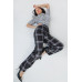 High Waist Plaid Print Wide Leg Pants