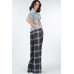 High Waist Plaid Print Wide Leg Pants