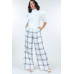 High Waist Plaid Print Wide Leg Pants