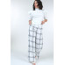 High Waist Plaid Print Wide Leg Pants