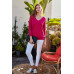 V Neck 3/4 Sleeve Side Slit Hi-lo Sweater