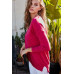 V Neck 3/4 Sleeve Side Slit Hi-lo Sweater
