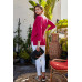 V Neck 3/4 Sleeve Side Slit Hi-lo Sweater