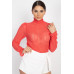 Ruffle Mock Neck Lace Top