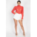 Ruffle Mock Neck Lace Top
