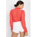 Ruffle Mock Neck Lace Top