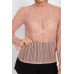 Ruffle Mock Neck Lace Top