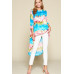 Tie-dye Venechia High Low Fashion Top With 3/4 Sleeves