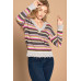 Multi-colored Variegated Striped Knit Sweater