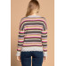 Multi-colored Variegated Striped Knit Sweater