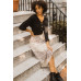 A Floral-print Woven Midi Skirt