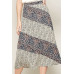 A Floral-print Woven Midi Skirt