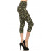 Clover Print, High Rise, Fitted Capri Leggings
