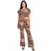 Zebra Print Crop Top And Palazzo Pants Set
