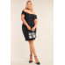 Plus Size Fitted Off-the-shoulder Front Zipper Bodycon Mini Dress