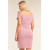 Plus Size Fitted Off-the-shoulder Front Zipper Bodycon Mini Dress