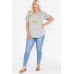 Usa Tour Graphic Round Hem Short Sleeve Top