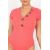 Button V-neck Bodysuit