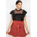 Short Sleeve Ruffle Shadow Top