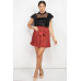 Short Sleeve Ruffle Shadow Top