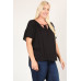 Plus Size Solid Top With A Necktie, Pleated Detail, And Flutter Sleeves