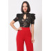 Lace Bodysuit W/front Key Hole Opening Details