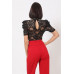 Lace Bodysuit W/front Key Hole Opening Details