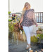 Plus Size Round Neck Back Button Leopard Print Top