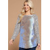 Plus Size French Terry Tie Dye Casual Color Block Top
