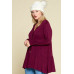 Plus Size Solid Heavy Rayon Modal Jersey Faux Button Up