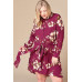 Floral Woven Button-down Collared Shirt Dress