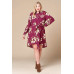 Floral Woven Button-down Collared Shirt Dress