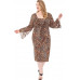 Leopard Print Cardigan & Dress Plus Size Set