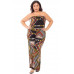 Abstract Print Tupbe Top Plus Size Jumpsuit