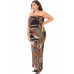 Abstract Print Tupbe Top Plus Size Jumpsuit