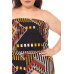 Abstract Print Tupbe Top Plus Size Jumpsuit